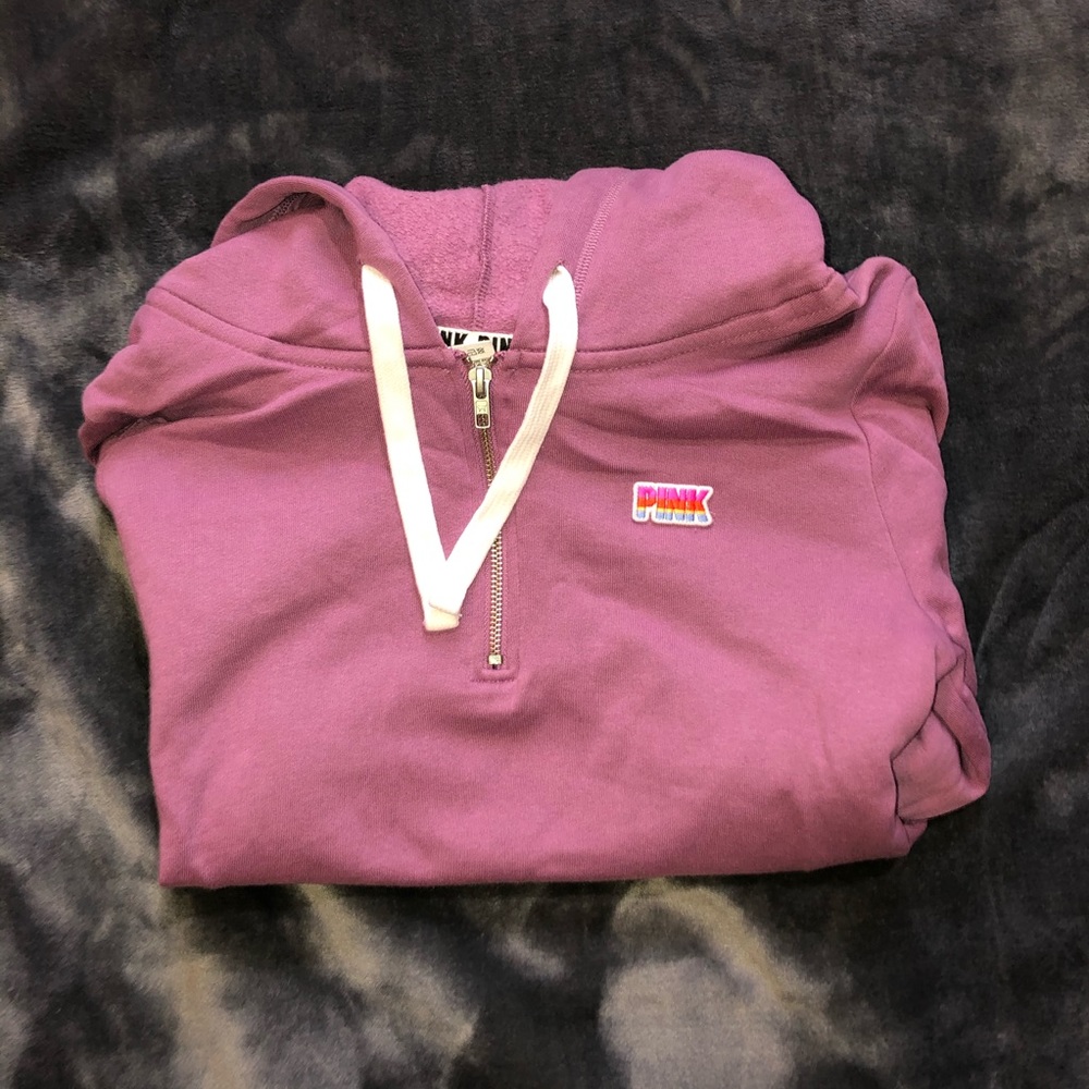 PINK purple quarter zip hoodie